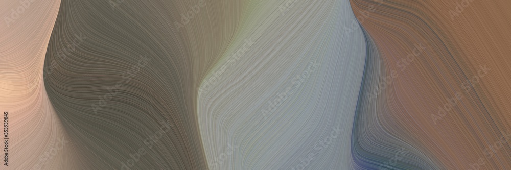 Leinwandbilder abstract artistic horizontal banner with pastel brown, light slate gray and tan colors. fluid curved