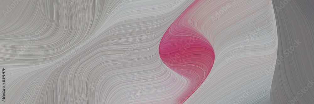 Fototapete abstract modern header with dark gray, moderate pink and dim gray colors. fluid curved lines with dynamic flowing waves and curves for poster or canvas