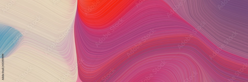 Poster abstract decorative banner design with moderate pink, pastel gray and crimson colors. fluid curved l