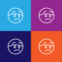 Sad emoji outline icon. Signs and symbols can be used for web, logo, mobile app, UI, UX