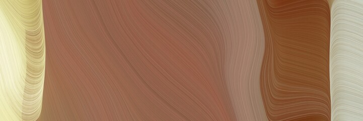 abstract modern horizontal banner with pastel brown, pastel gray and tan colors. fluid curved flowing waves and curves for poster or canvas