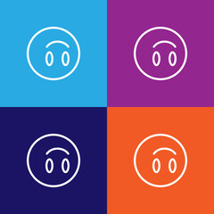 Happy emoji outline icon. Signs and symbols can be used for web, logo, mobile app, UI, UX