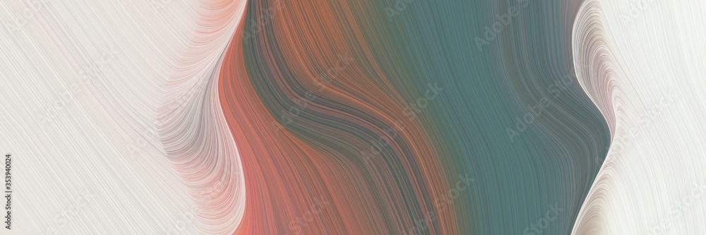 Poster abstract colorful header with dim gray, pastel brown and antique white colors. fluid curved flowing 