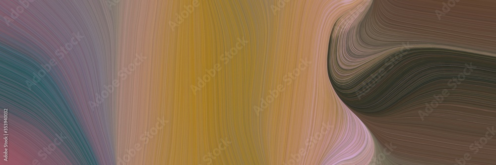 Fototapete abstract surreal banner design with pastel brown, dark slate gray and gray gray colors. fluid curved
