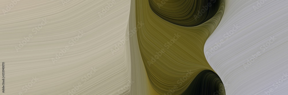 Aufkleber abstract colorful horizontal header with dark gray, very dark green and dark olive green colors. fluid curved flowing waves and curves for poster or canvas