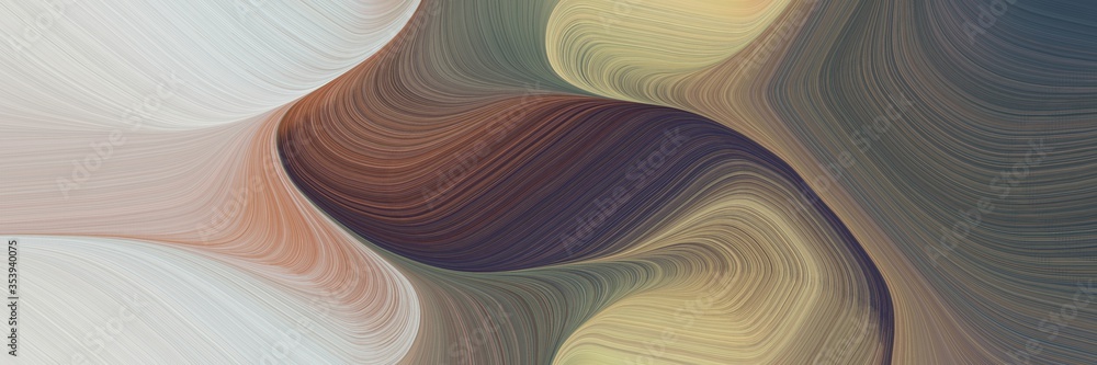 Fototapete abstract artistic banner design with dim gray, pastel gray and rosy brown colors. fluid curved lines with dynamic flowing waves and curves for poster or canvas