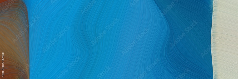 Poster abstract modern banner with strong blue, old mauve and silver colors. fluid curved flowing waves and