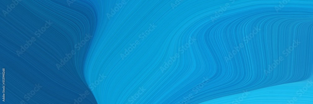 Leinwandbilder abstract dynamic header design with dodger blue, teal and strong blue colors. fluid curved flowing w