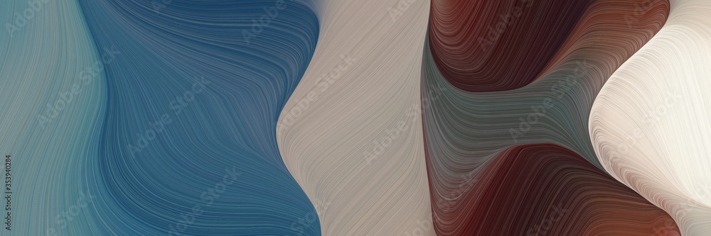 Poster abstract flowing header with dark slate gray, silver and gray gray colors. fluid curved lines with d