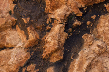 red rocks of a cave