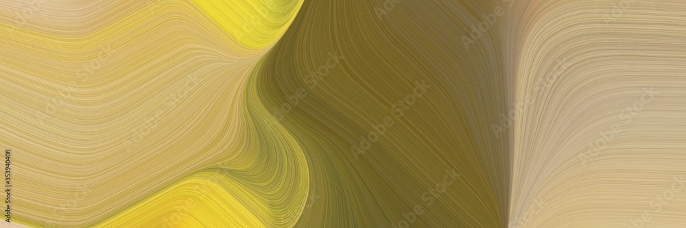 Aufkleber abstract moving header design with dark khaki, brown and tan colors. fluid curved lines with dynamic