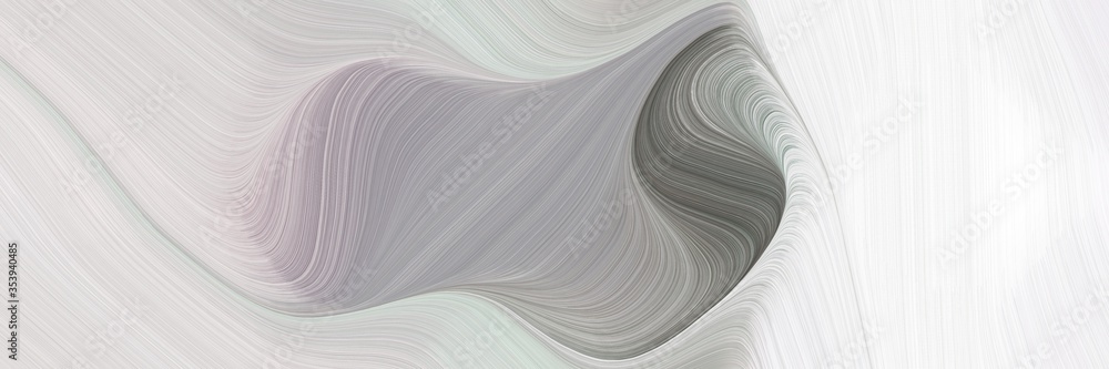 Poster abstract surreal designed horizontal header with light gray, dim gray and dark gray colors. fluid cu