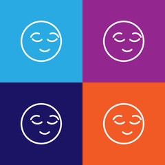 Happy emoji outline icon. Signs and symbols can be used for web, logo, mobile app, UI, UX