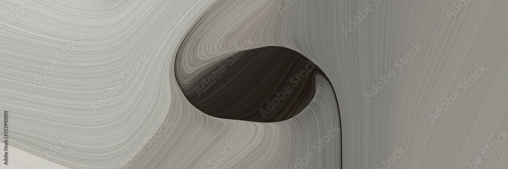 Leinwandbilder abstract surreal banner design with gray gray, very dark green and silver colors. fluid curved lines