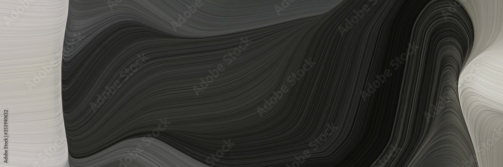 Leinwandbilder abstract modern horizontal header with very dark blue, ash gray and old lavender colors. fluid curved lines with dynamic flowing waves and curves for poster or canvas