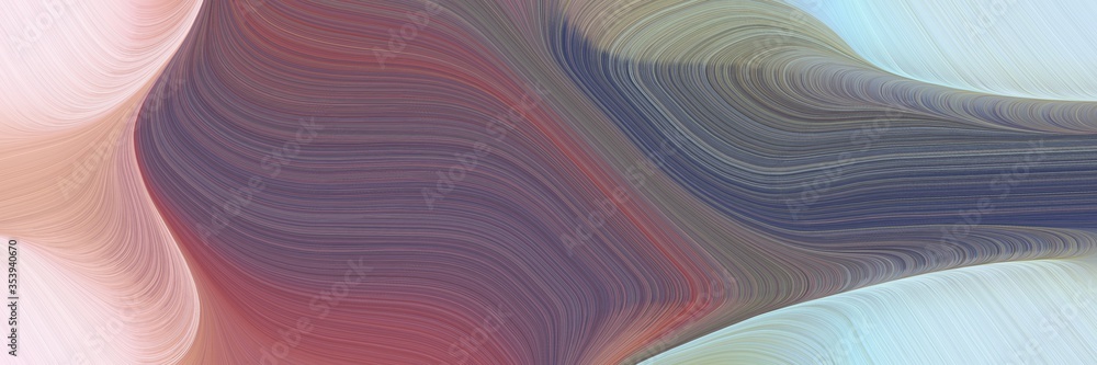 Aufkleber abstract dynamic horizontal banner with old lavender, dim gray and light gray colors. fluid curved lines with dynamic flowing waves and curves for poster or canvas