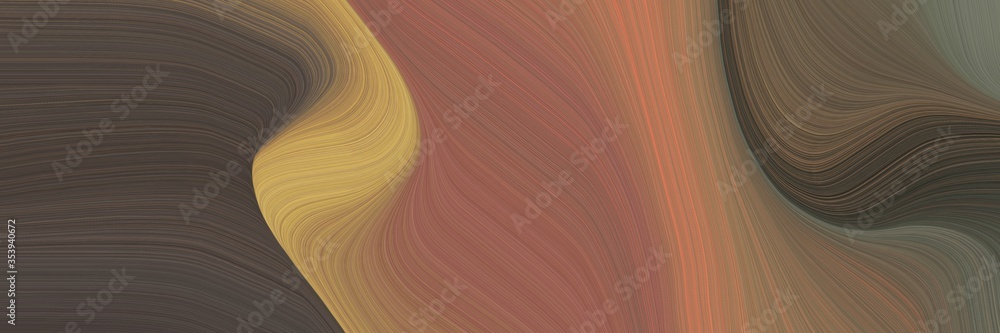 Poster abstract modern designed horizontal header with old mauve, peru and pastel brown colors. fluid curve