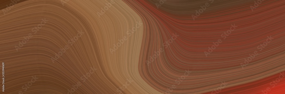 Poster abstract decorative header design with brown, pastel brown and moderate red colors. fluid curved lin