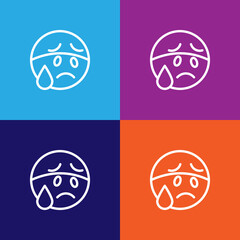 Embarrassed emoji outline icon. Signs and symbols can be used for web, logo, mobile app, UI, UX