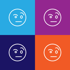 Suspicious emoji outline icon. Signs and symbols can be used for web, logo, mobile app, UI, UX