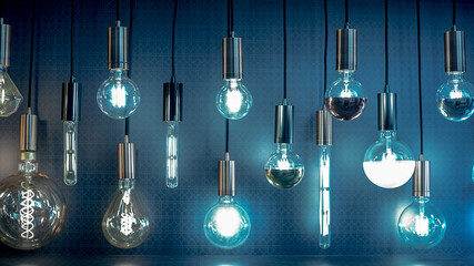 Lighting decor. Designer light bulbs. Decorative lighting.