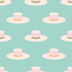Fedora hats seamless repeat vector pattern for wrapping paper,fabric,textile,backgrounds.