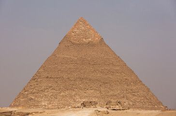 The massive Pyramid of Khafre at Giza complex