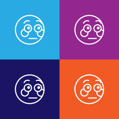Embarrassed emoji outline icon. Signs and symbols can be used for web, logo, mobile app, UI, UX
