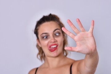 Grimace d'une femme