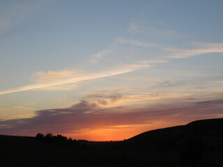 orange sunset in the field