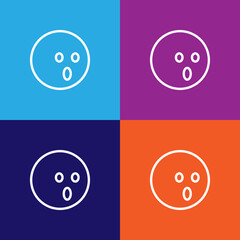 Shocked emoji outline icon. Signs and symbols can be used for web, logo, mobile app, UI, UX