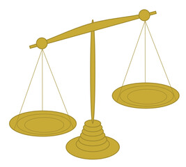 Vector ilustration of a gold scale which can be used like a symbol of decission between two choices, things
