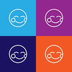 Embarrassed emoji outline icon. Signs and symbols can be used for web, logo, mobile app, UI, UX