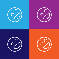 Laughing emoji outline icon. Signs and symbols can be used for web, logo, mobile app, UI, UX