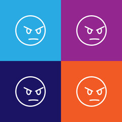 Angry emoji outline icon. Signs and symbols can be used for web, logo, mobile app, UI, UX