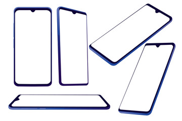 Simple smartphone mockup cellphone frame with blank display mobile device concept flat vector illustration isolated on white background