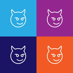 Devil emoji outline icon. Signs and symbols can be used for web, logo, mobile app, UI, UX