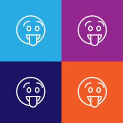 Tongue emoji outline icon. Signs and symbols can be used for web, logo, mobile app, UI, UX
