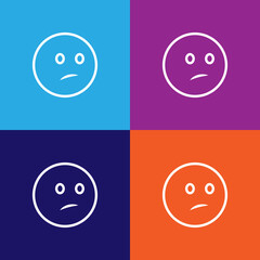 Sad emoji outline icon. Signs and symbols can be used for web, logo, mobile app, UI, UX
