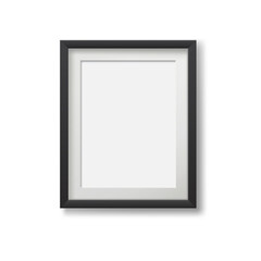 Realistic modern frame for paintings isolated on white background.