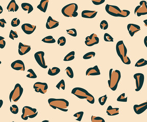 Animal print, leopard skin seamless pattern. Trendy colors