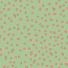 Vector seamless pattern from autumn leaves. Trendy colors. Floral cute background for fabric, cloth design, book covers, manufacturing, wallpapers, gift wrap and scrapbooking. Plant print.