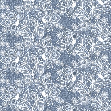 seamless blue lace floral background