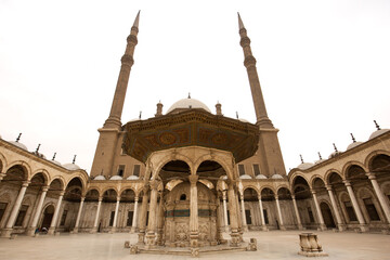 Fototapeta premium Muhammad Ali Pasha tomb made of Carrara marble, in the courtyard of the Mohamed Ali mosque.