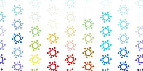 Light Multicolor vector pattern with coronavirus elements.
