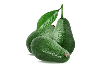 Fresh avocado isolated on white background with clipping path