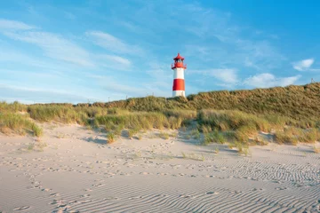 Foto op Canvas Lighthouse List Ost on the island of Sylt, Schleswig-Holstein, Germany © eyetronic