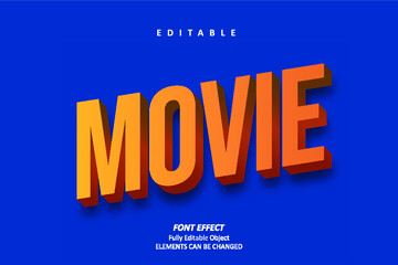 Obraz premium 3D Movie Cinema Title Text Effect Editable Premium Vector