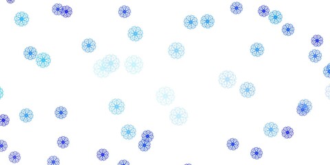 Light Pink, Blue vector natural artwork with flowers.