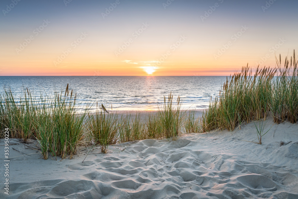 Wall mural sunset at the dune beach